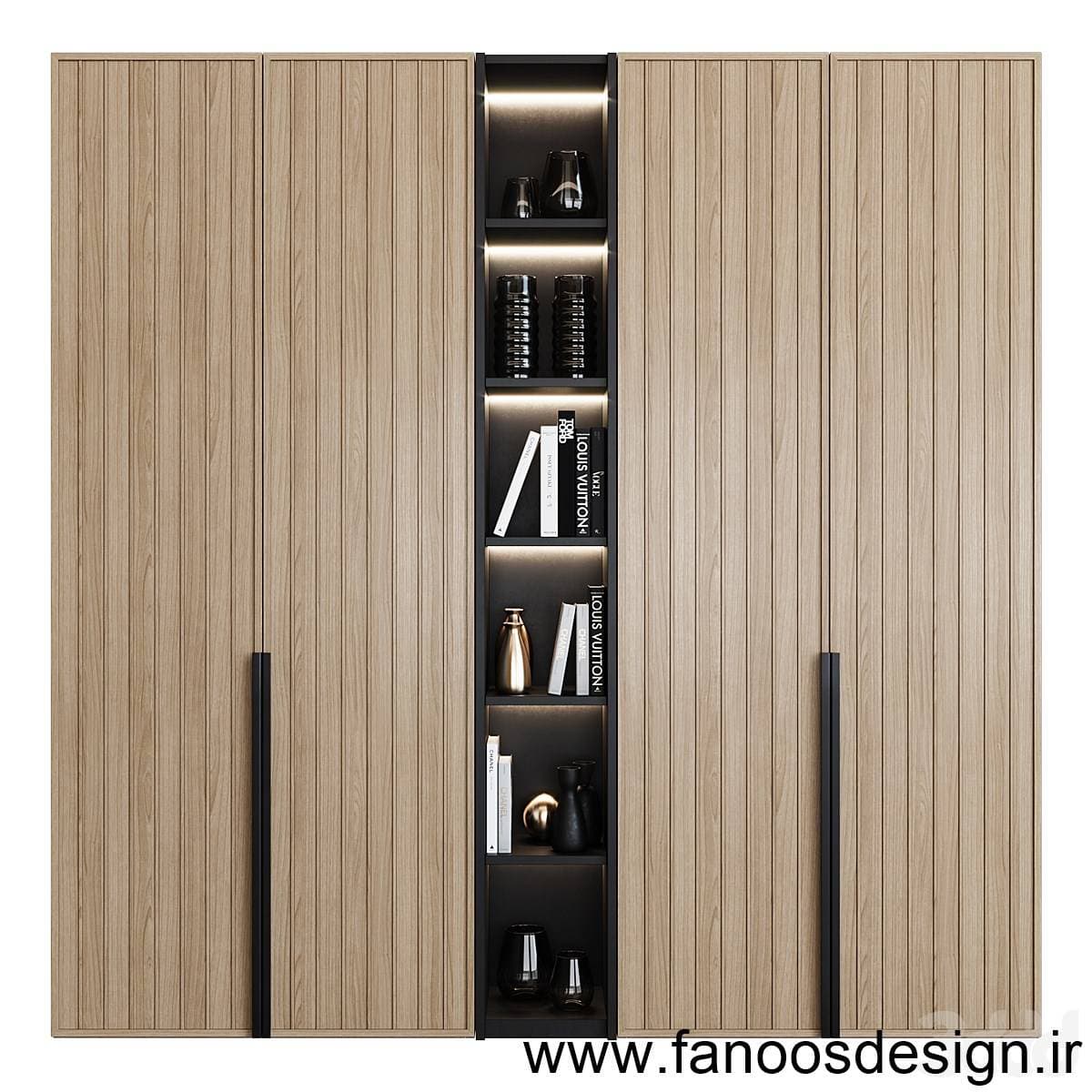 کمد دیواری ام دی اف روکش چوب کد 0137
