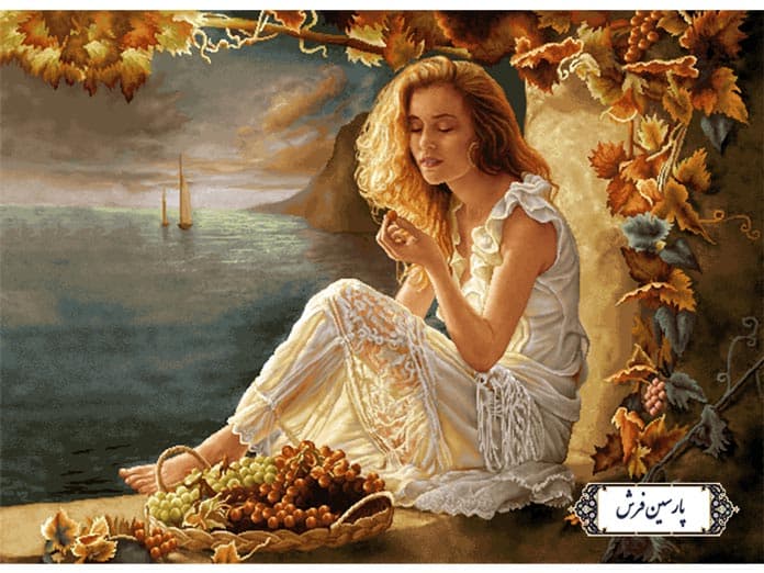 نخ و نقشه تابلو فرش چهره طرح دختر ماه – کد NC6339