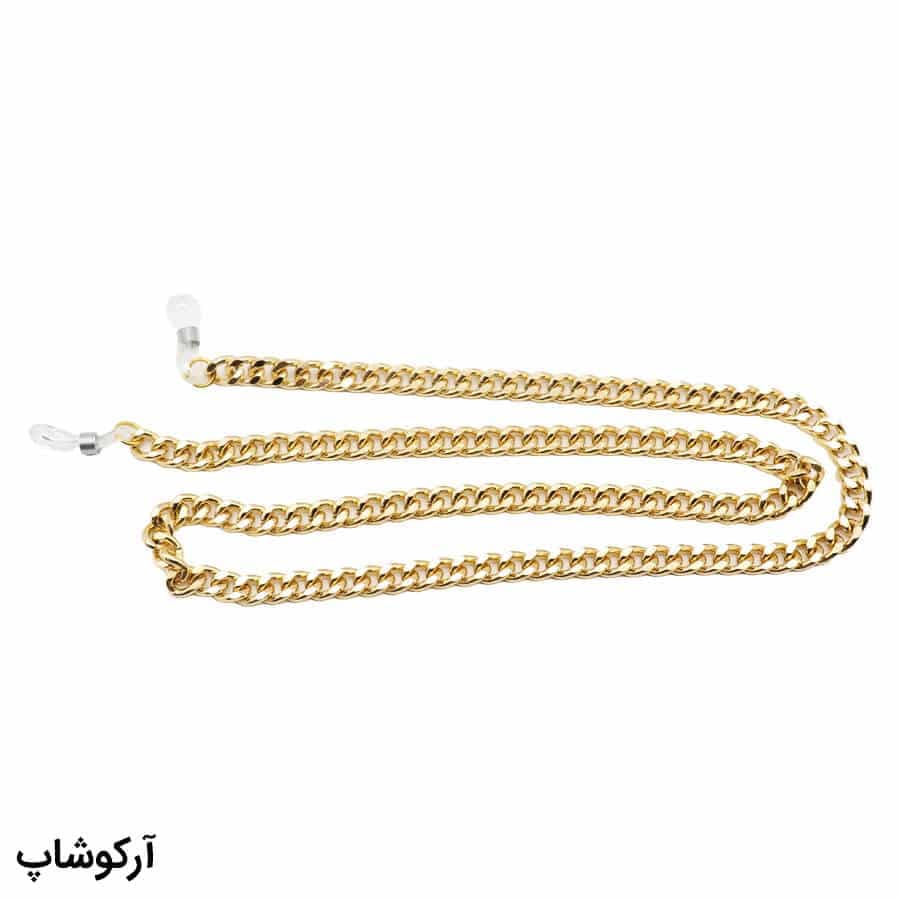 بند عینک زنجیری با رنگ طلایی، از جنس آلومینیوم، رنگ ثابت و ضدحساسیت مدل MAH293