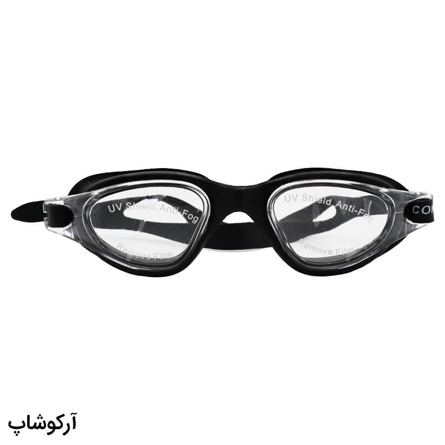 عینک شنا CONQUEST مشکی رنگ، از جنس سیلیکونی به همراه قاب مدل BL3005 — تصویر ۳