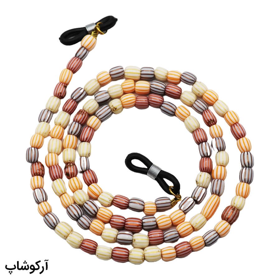 بند عینک از جنس پلاستیکی با رنگ چند رنگ و طرح مهره دار مدل 992778
