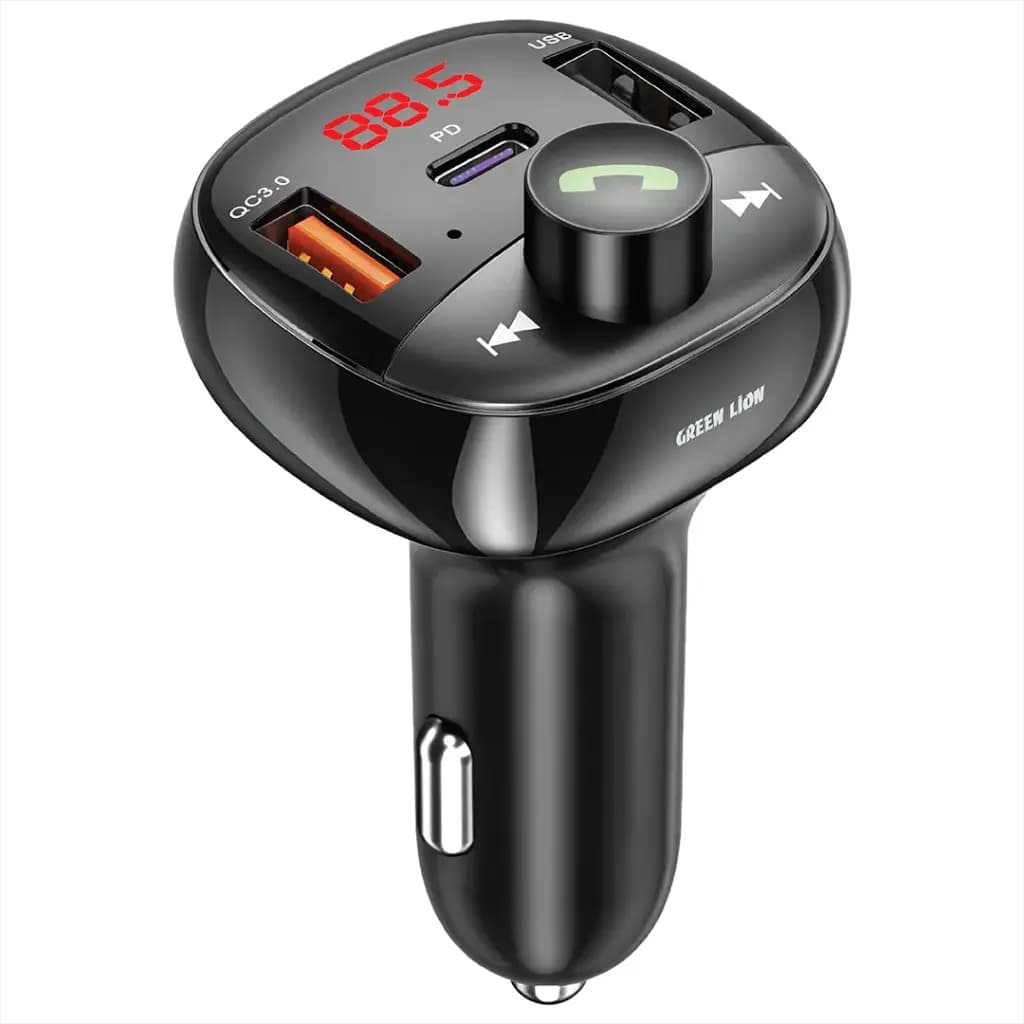 شارژر فندکی Green Lion Flux Drive FM Transmitter با Bluetooth 5.3 و PD 30W