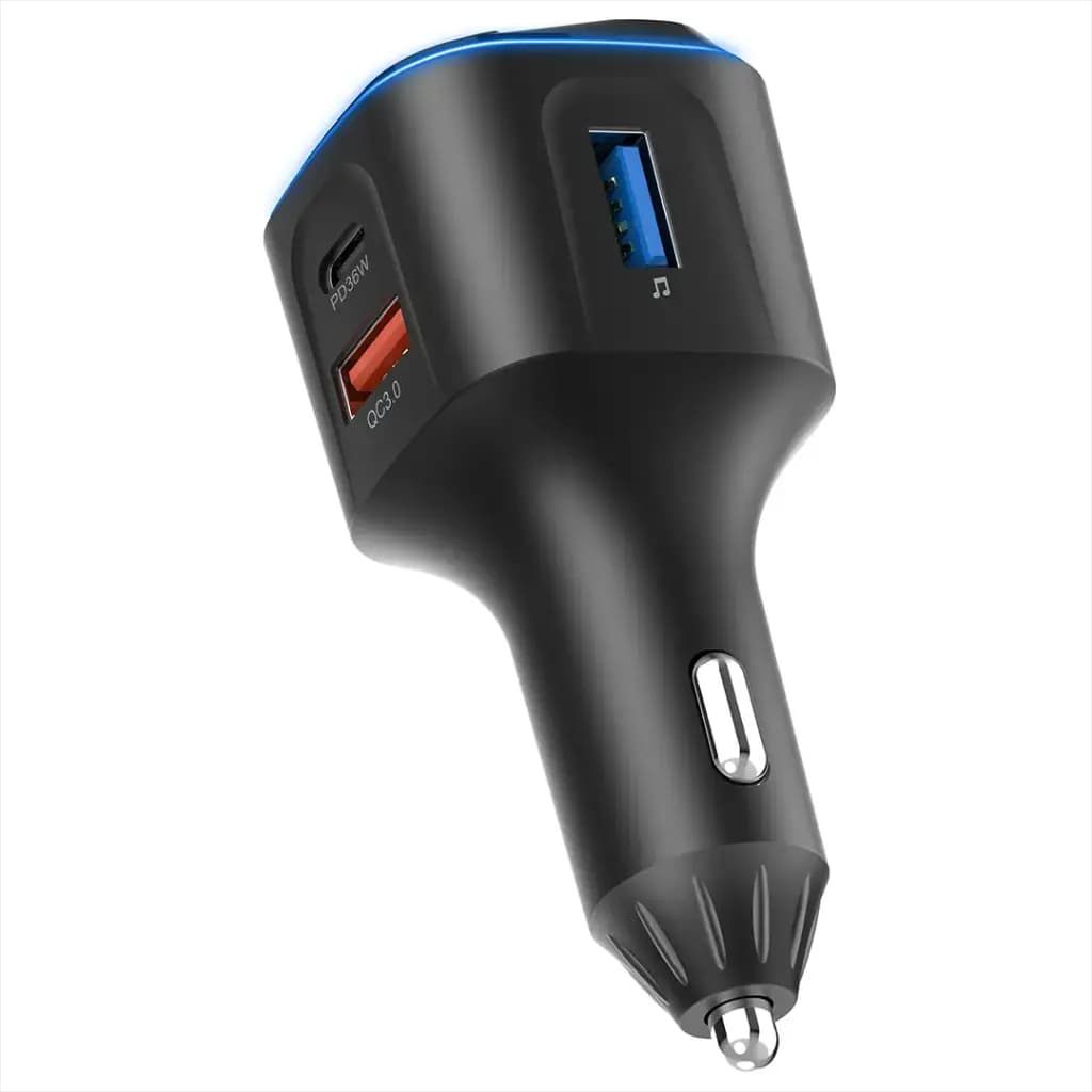 شارژر فندکی Green Lion FM Transmitter دو پورت با Bluetooth 5.3 و توان 36W — تصویر ۳