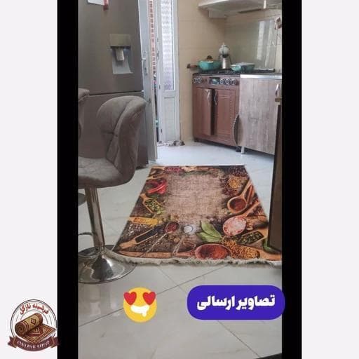 فرشینه آشپزخانه مخمل هازان تُرک استُپ دار ضدلغزش درابعاد دلخواه — تصویر ۲