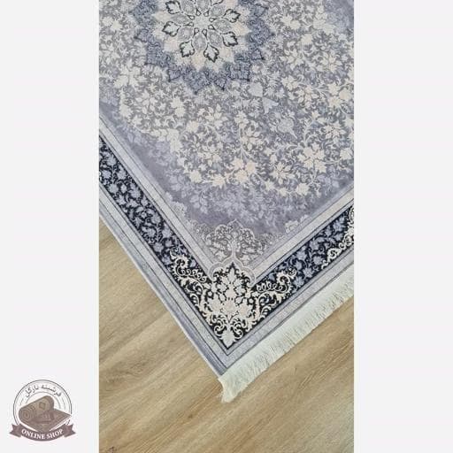 فرشینه طوسی مدرن جنس مخمل هازان تُرک استُپ دار(ابعاد دلخواه)ضد لغزش کد u16 — تصویر ۳