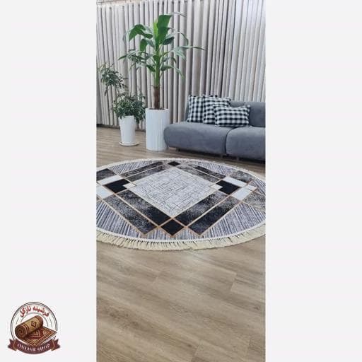 فرشینه مدرن | نرم و لطیف | جنس مخمل دایره ای استُپ دار (ضدلغزش) کد C04 — تصویر ۲