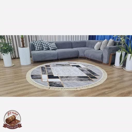 فرشینه مدرن | نرم و لطیف | جنس مخمل دایره ای استُپ دار (ضدلغزش) کد C04 — تصویر ۸
