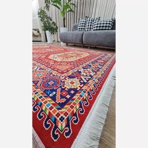 فرشینه سنتی | مخمل نرم و لطیف | طرح سنتی استُپ دار (ضدلغزش) O111 ابعاد مختلف — تصویر ۷