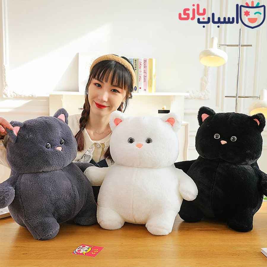 عروسک گربه دو رنگ
