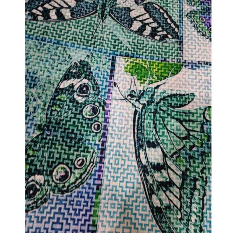 تشک مهمان مدل مخمل طرح پروانه کد 33 یک نفره سایز 90×190 سانتی متر — تصویر ۴