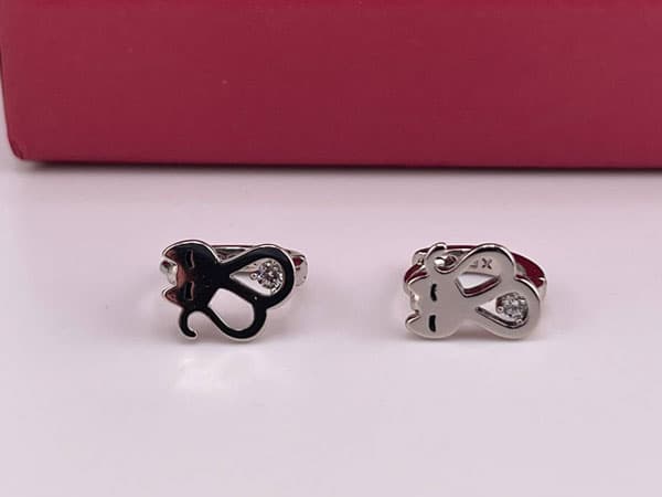 گوشواره طرح گربه حلقه ای ژوپینگ