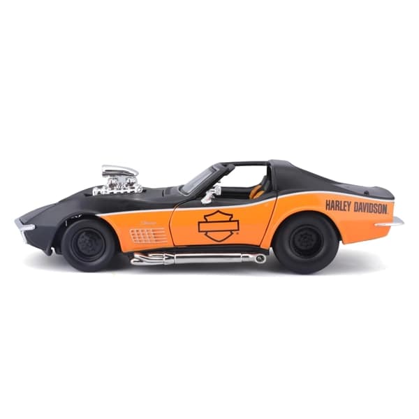 ماشین فلزی 1:24 مایستو مدل 1970 Corvette مشکی نارنجی — تصویر ۵