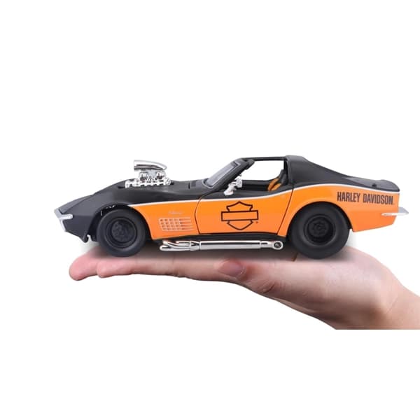 ماشین فلزی 1:24 مایستو مدل 1970 Corvette مشکی نارنجی — تصویر ۲