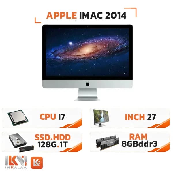 آی مک اپل A1419 2014 سایز 27 اینچ 5K Core i7 رم 8GB هارد 1TB + SSD 128GB گرافیک 4GB استوک — تصویر ۲