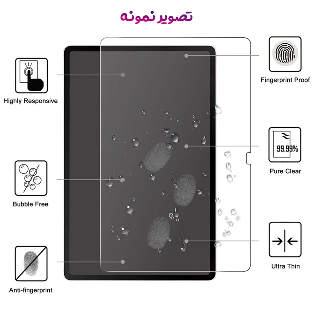 گلس شیشهای شفاف تبلت Samsung Galaxy Tab S10 FE Plus — تصویر ۲