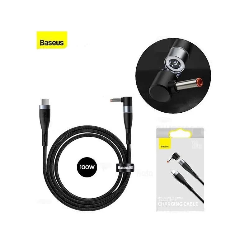 کابل شارژر مگنتی لپ تاپ لنوو بیسوس Baseus Zinc Lenovo Type C to DC CATXC-T01 طول 2 متر توان 100 وات — تصویر ۳