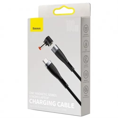 کابل شارژر مگنتی لپ تاپ لنوو بیسوس Baseus Zinc Lenovo Type C to DC CATXC-U01 طول 2 متر توان 100 وات — تصویر ۵
