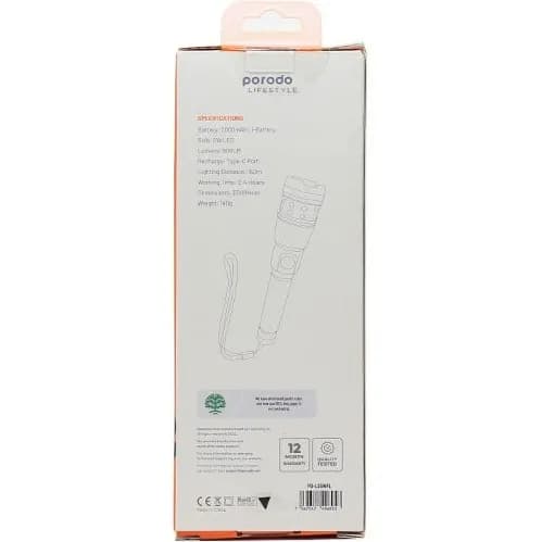 چراغ قوه پرودو PORODO SLIM OUTDOOR FLASHLIGHT LS18WFL برد 200 متر — تصویر ۶