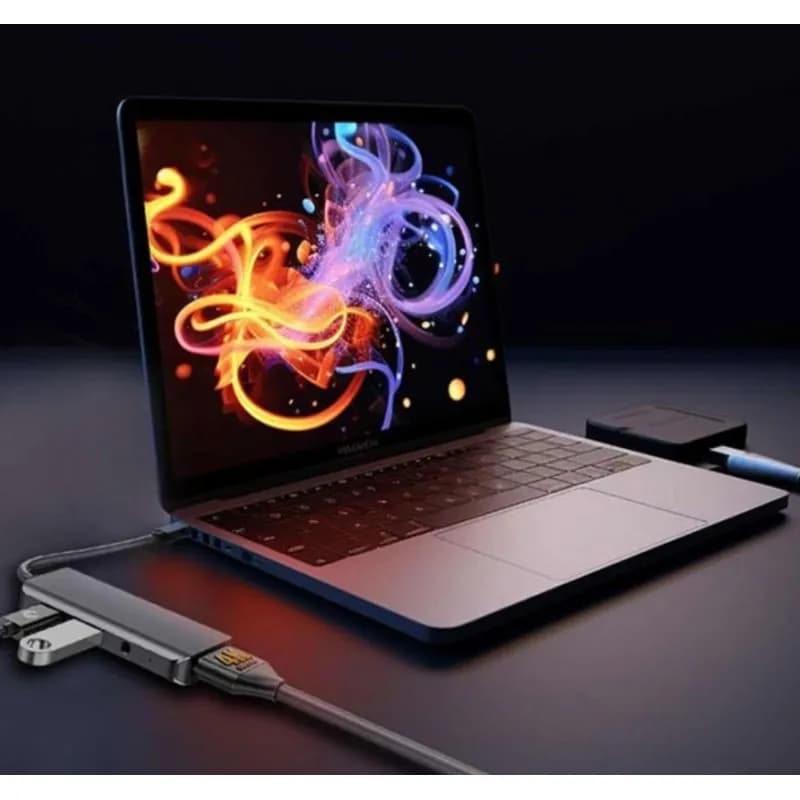 هاب 4 پورت پرودو Porodo 4 in 1 HDMI 4K USB-C Hub PD-41CHB — تصویر ۳