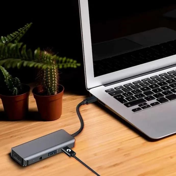 هاب 4 پورت پرودو Porodo 4 in 1 HDMI 4K USB-C Hub PD-41CHB — تصویر ۲