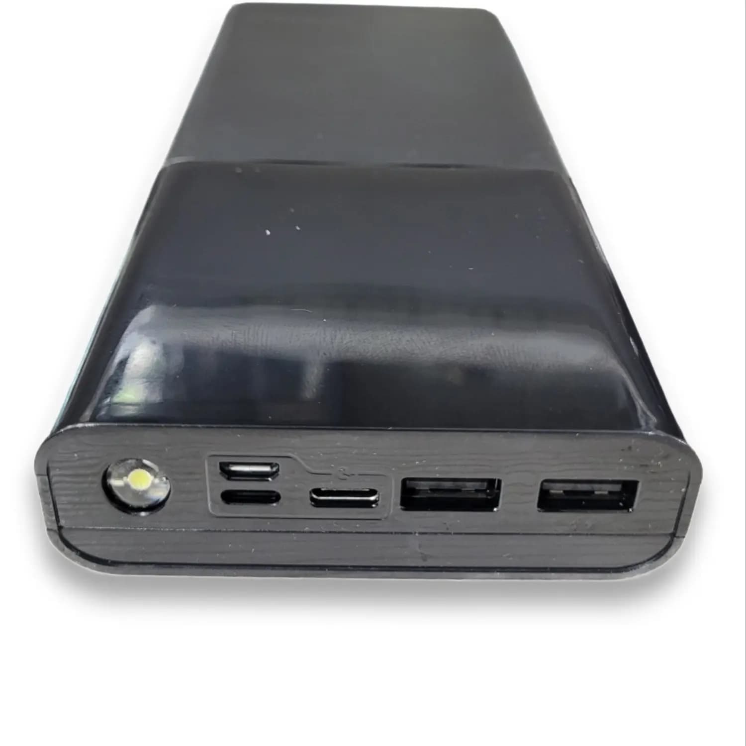 کیس پاور بانک 7 باتری با سه ورودی – Lightning -micro USB – Type C و دو خروجی USB مشکی — تصویر ۳