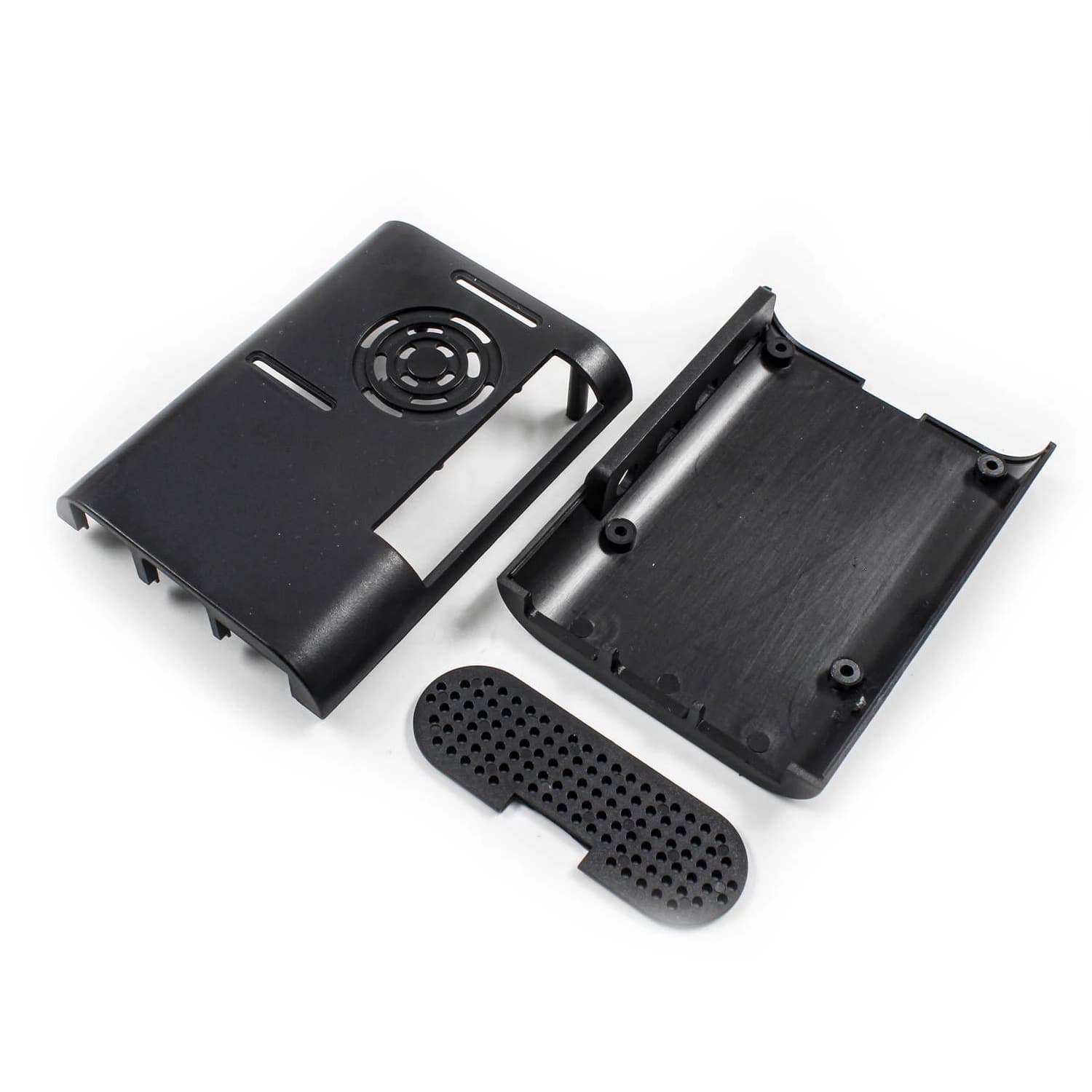 کیس مشکی برد رزبری پای Raspberry Pi 4 با قابلیت نصب فن — تصویر ۲
