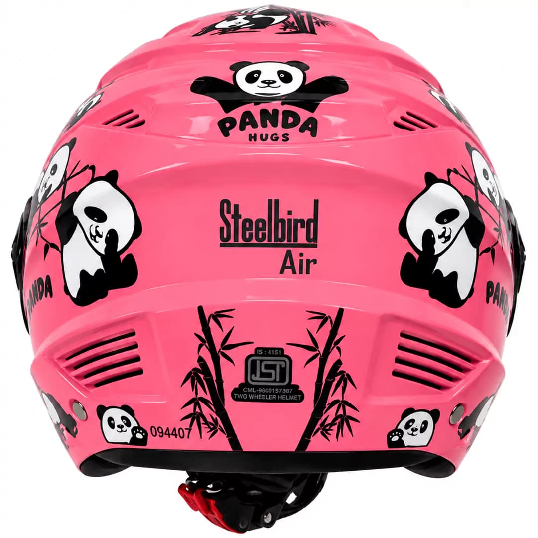 کلاه کاسکت بچگانه بدون فک استیل برد مدل PANDA PINK — تصویر ۴