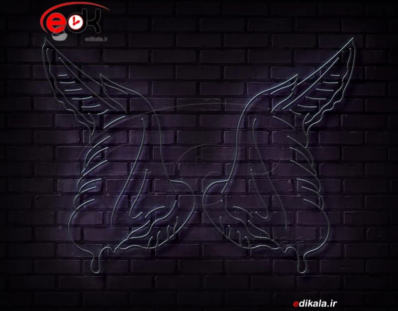 تابلو نئون طرح بال سوخاری شماره 1 در ابعاد مختلف +آداپتور+ فایل لایه باز — تصویر ۲