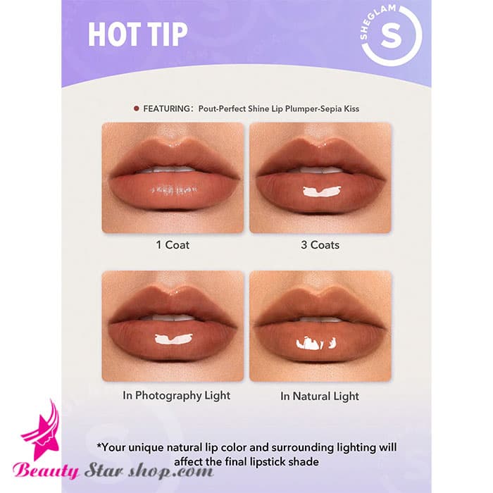 رژلب حجم دهنده براق استیکی شیگلم مدل Pout-Perfect Shine Lip Plumper — تصویر ۵