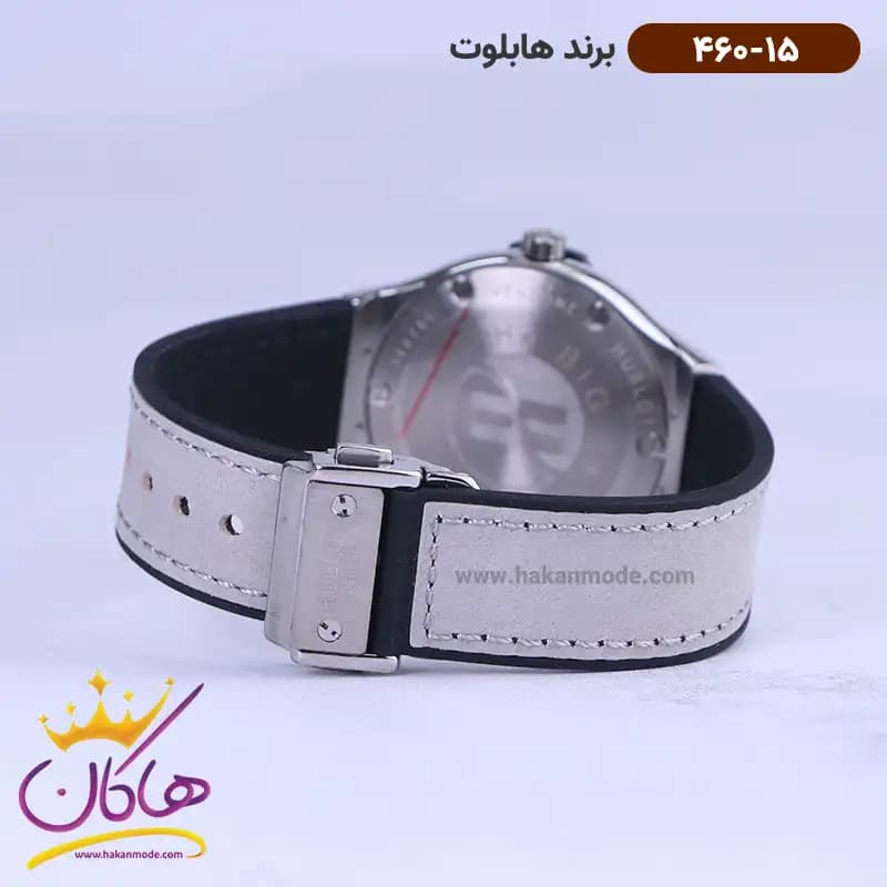 ساعت هابلوت زنانه بند جیر طوسی قاب نگین دار 460/15 — تصویر ۲