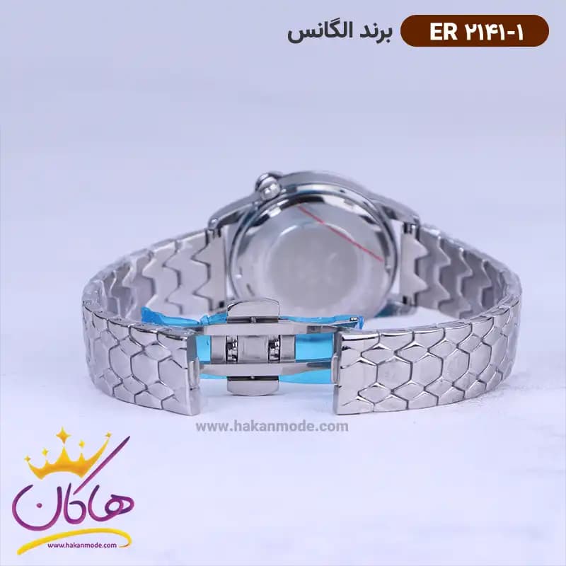ساعت الگانس زنانه بند استیل نقره ای طرح مار ER 2141/1 — تصویر ۲