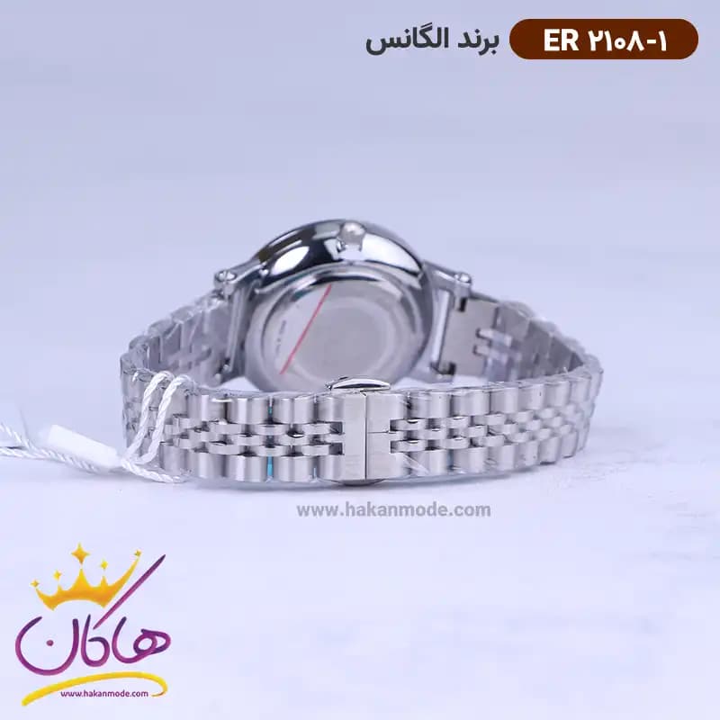 ساعت الگانس زنانه بند استیل نقره ای صفحه سبز ER 2108/1 — تصویر ۲