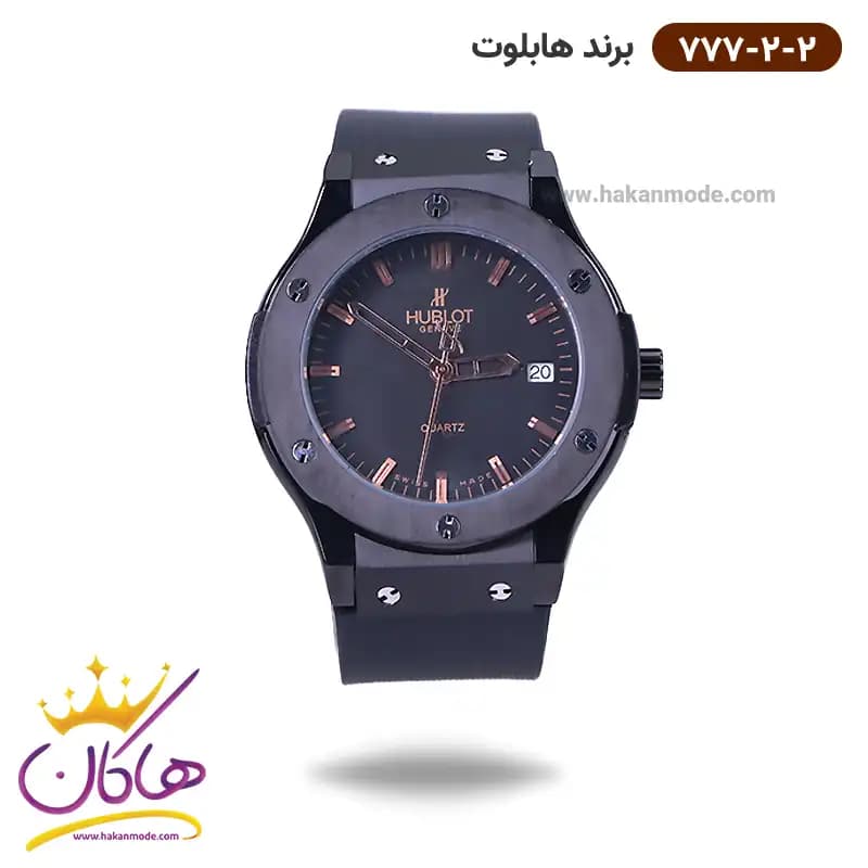 ساعت هابلوت زنانه بند رابر مشکی 777/2/2