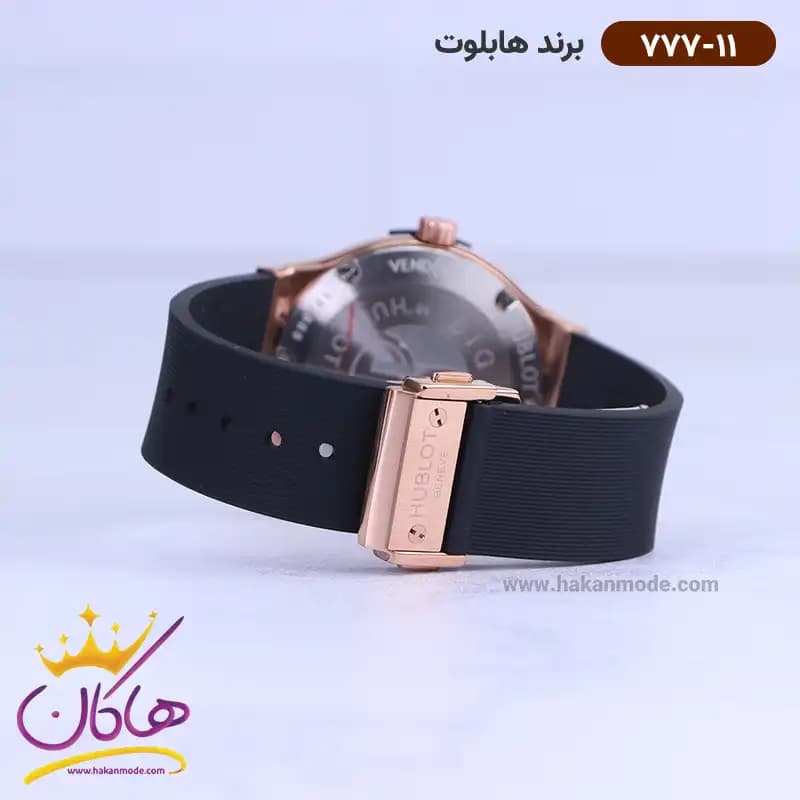 ساعت هابلوت زنانه بند رابر قاب رزگلد 777/11 — تصویر ۳