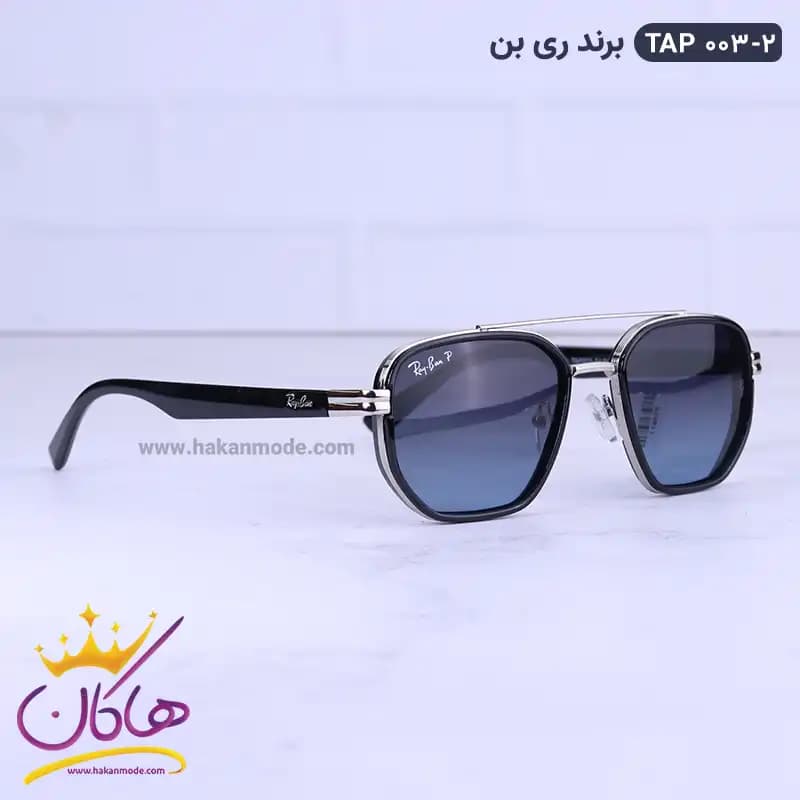عینک آفتابی ری بن مردانه نقره ای TAP 003/2 — تصویر ۳