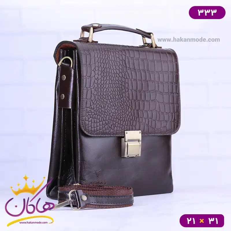 کیف دوشی چرم چرمسال قفل رمزدار 333 — تصویر ۷