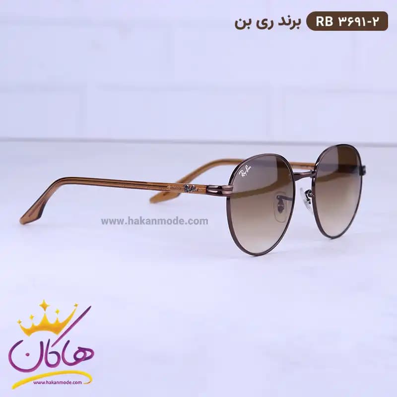 عینک آفتابی ری بن فلزی قهوه ای RB 3691/2 — تصویر ۳