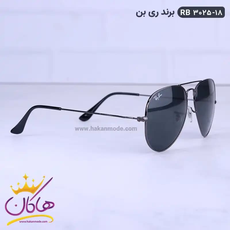 عینک آفتابی ری بن مردانه خلبانی دودی RB3025/18 — تصویر ۳