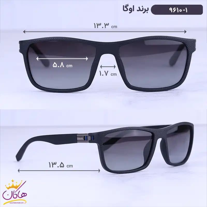 عینک آفتابی مردانه اوگا مشکی 9610/1 — تصویر ۲