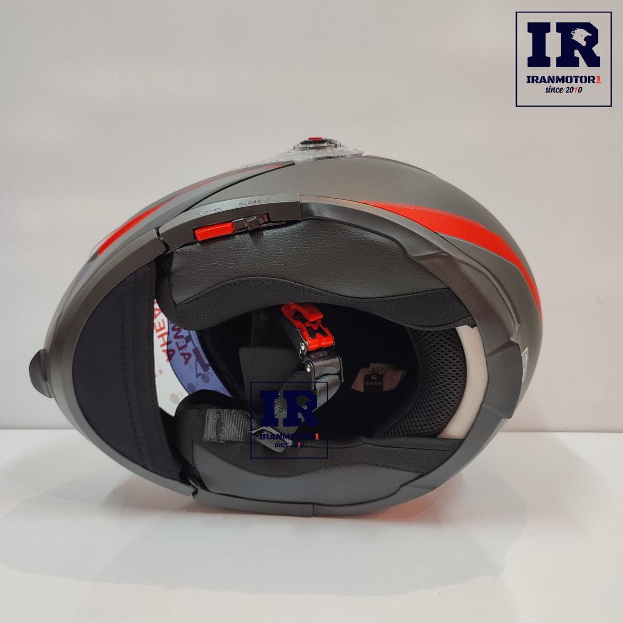 کلاه کاسکت بلوتوث دار فک متحرک اصلی LS2 FF370 مشکی قرمز + T6 — تصویر ۵