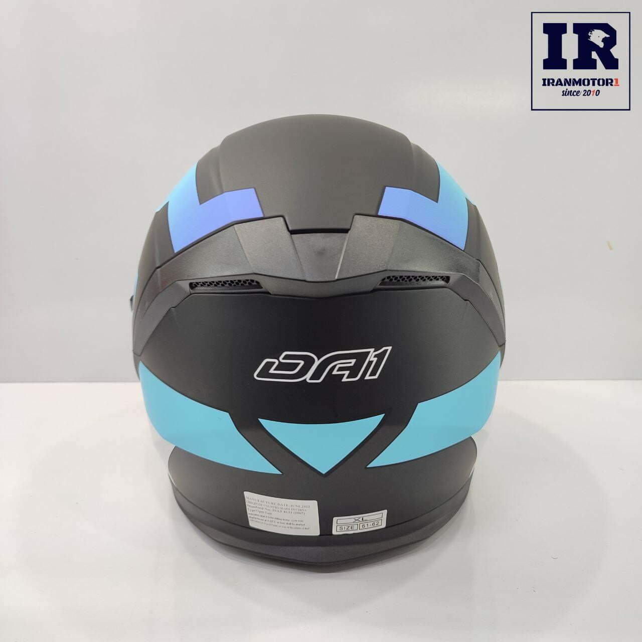 کلاه کاسکت بدون فک DA1 دی ای وان کد z2 – آبی سفید + بلوتوث BT12 — تصویر ۴