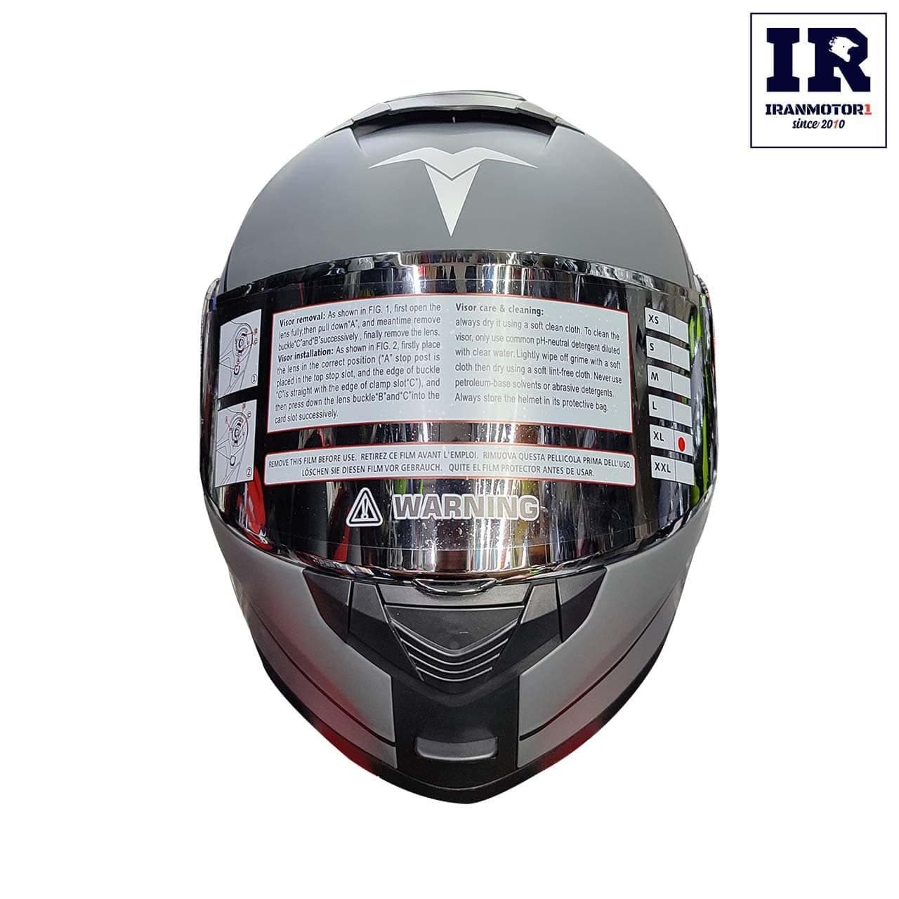 کلاه کاسکت فک متحرک تکنو tekno helmet طوسی مات — تصویر ۴