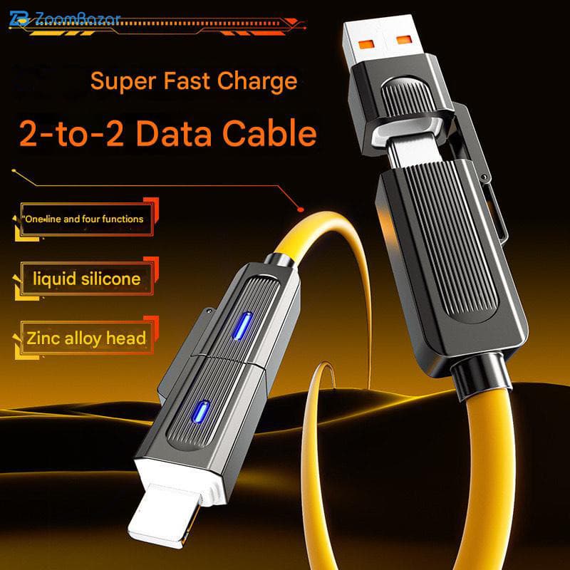 کابل تبدیل USB / USB-C به USB-C / لایتنینگ پارمپ مدل 4IN1 PUDC-44U طول 1 متر — تصویر ۴