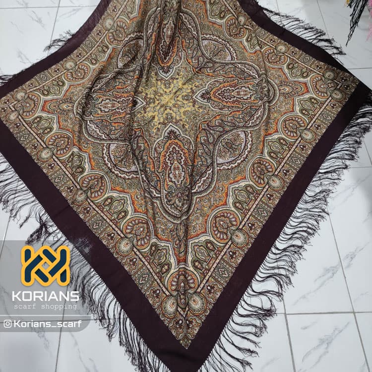 روسری ریزنقش ترکمن rw6471 — تصویر ۲