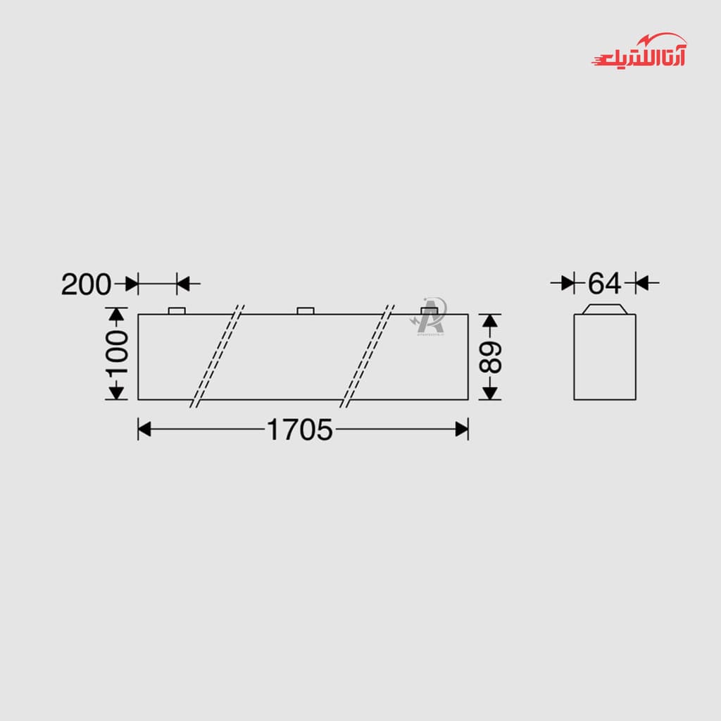 چراغ خطی LED روکار 47 وات مازی نور مدل اینفینیتی E — تصویر ۲
