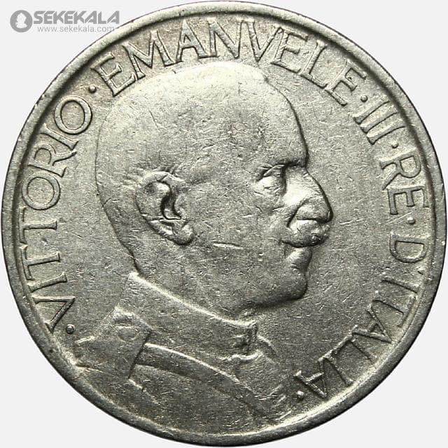 سکه 2 لیره قدیمی ایتالیا 1924 (امانوئل سوم)(بسیار کمیاب) — تصویر ۲
