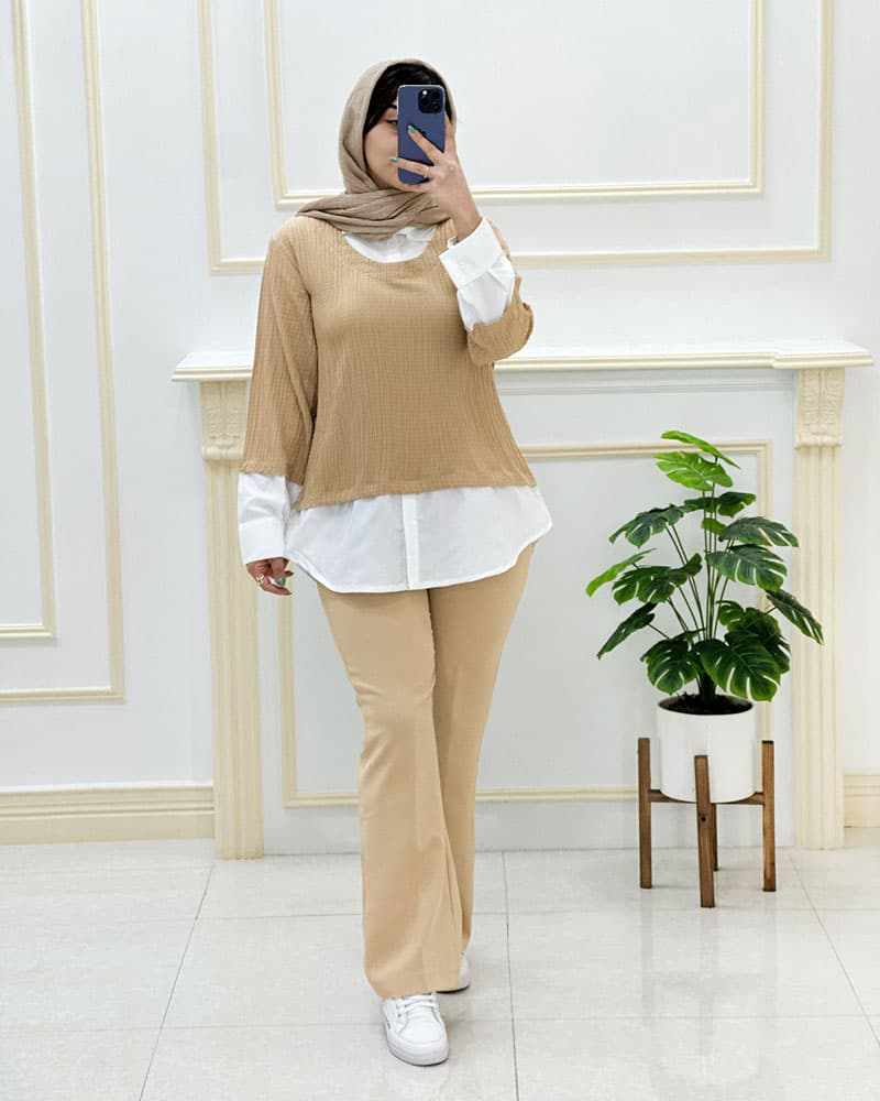 شومیز ترکیبی دوشین کد32687 — تصویر ۸