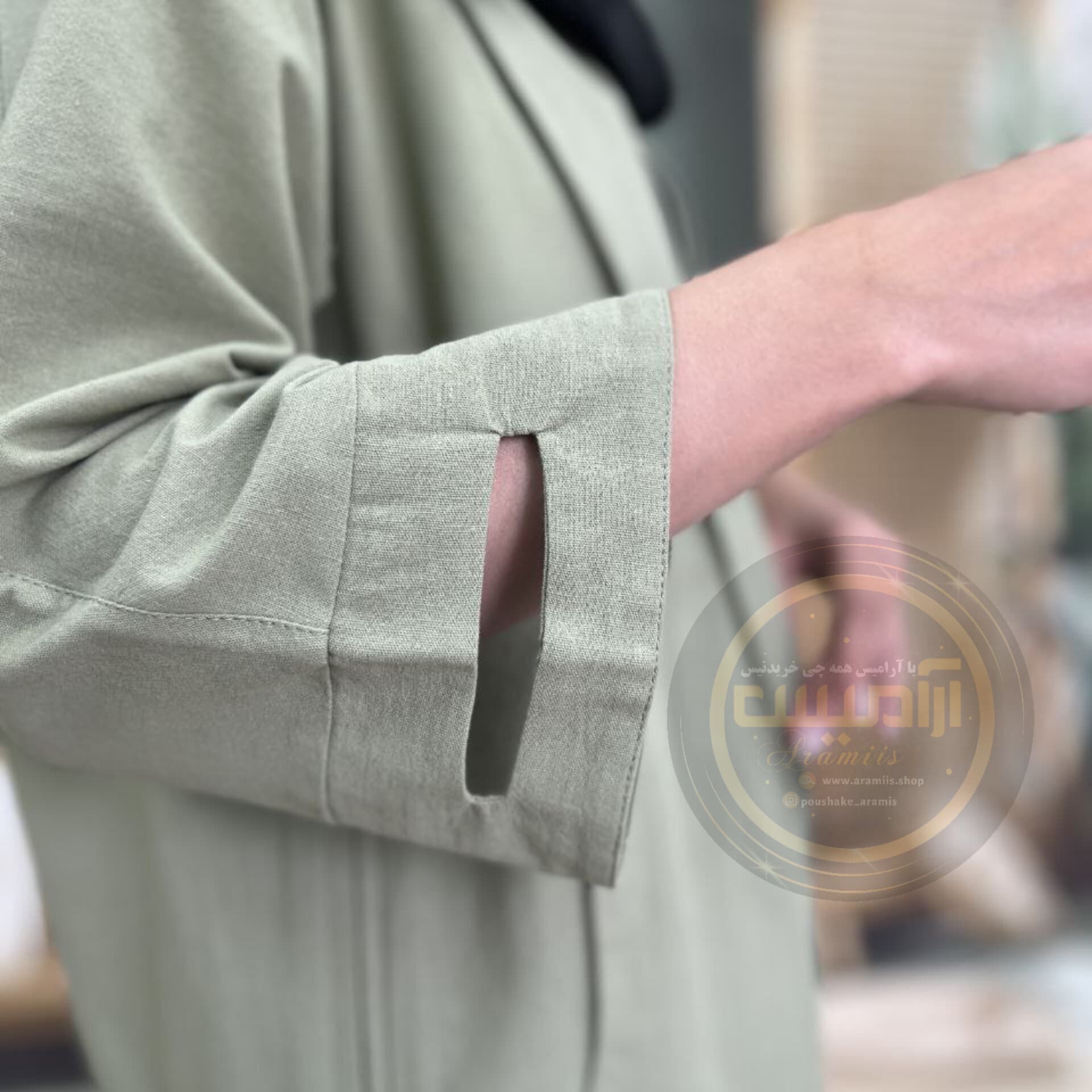 مانتو کتی لینن جیب دی — تصویر ۴