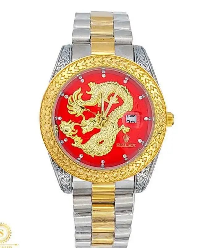 ساعت مچی Rolex Dragon (طلایی-نقره ای صفحه قرمز) کد 4466