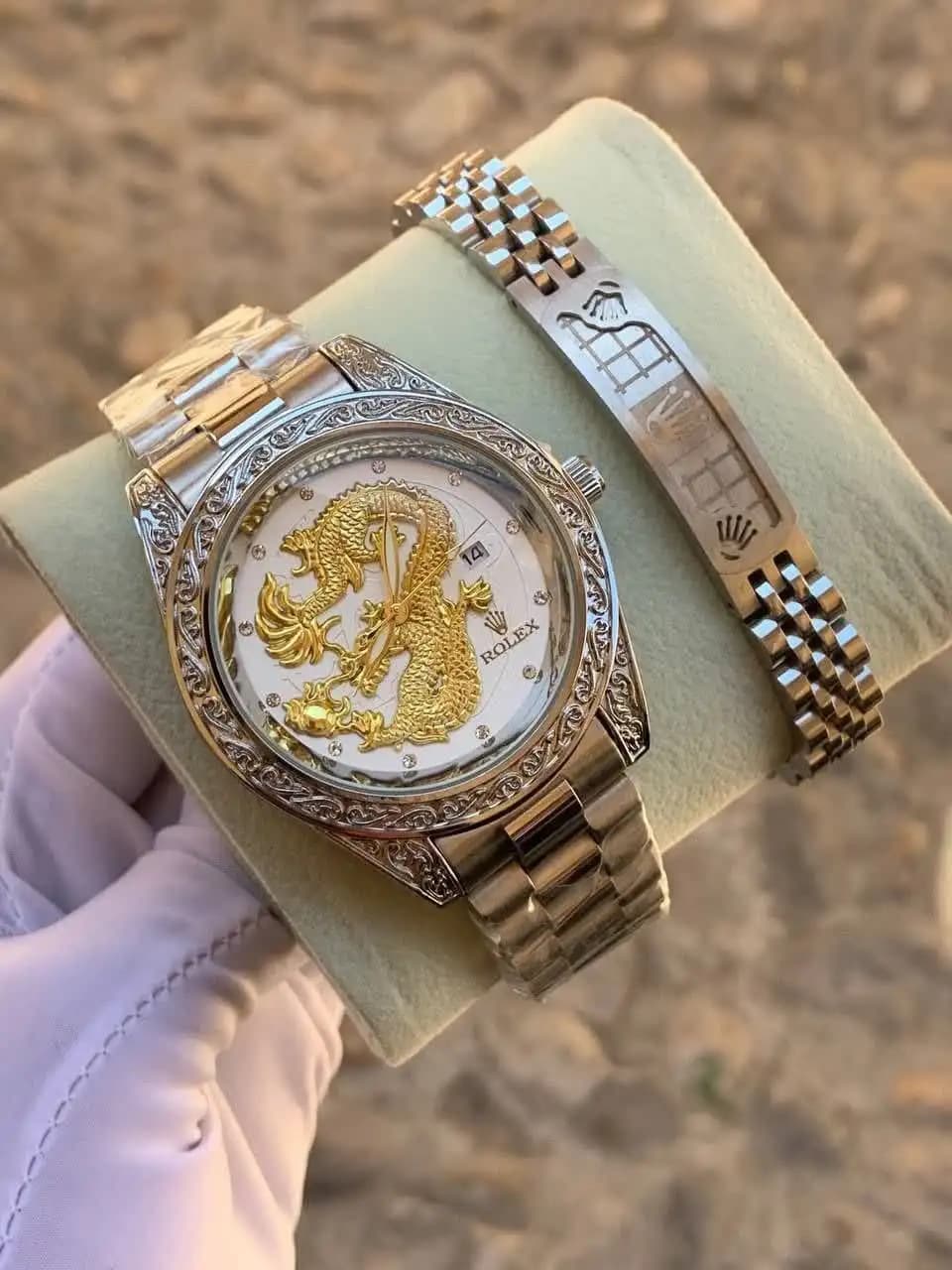ساعت مچی Rolex Dragon (نقره ای صفحه سفید) کد 4466